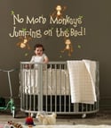 No More Monkeys Jumping On The Bed - dd1028 Vinyl Sticker Wall Decal Kids Children Nursery