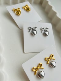 Image 7 of BOW HEART EARRINGS