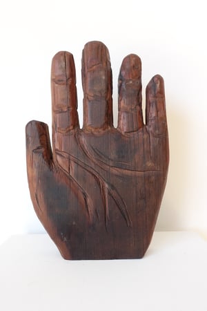 Hartwick Carved Wooden Hand w Burn