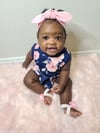 Pretty Floral Pattern Bodysuit and Headband Set