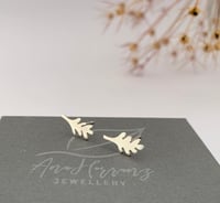 Image 1 of Oak leaf silver stud earrings