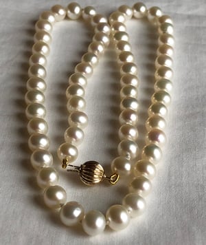18 inch 6-7mm Handmade Pearl Necklace with Gold Clasp 
