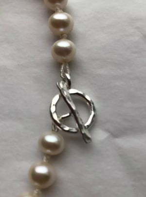 7 or 7.5 inch 6-7mm Handmade Pearl Bracelet & Silver Toggle Clasp