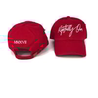 Image 2 of R.O. Logo Dad Hat Distressed Red