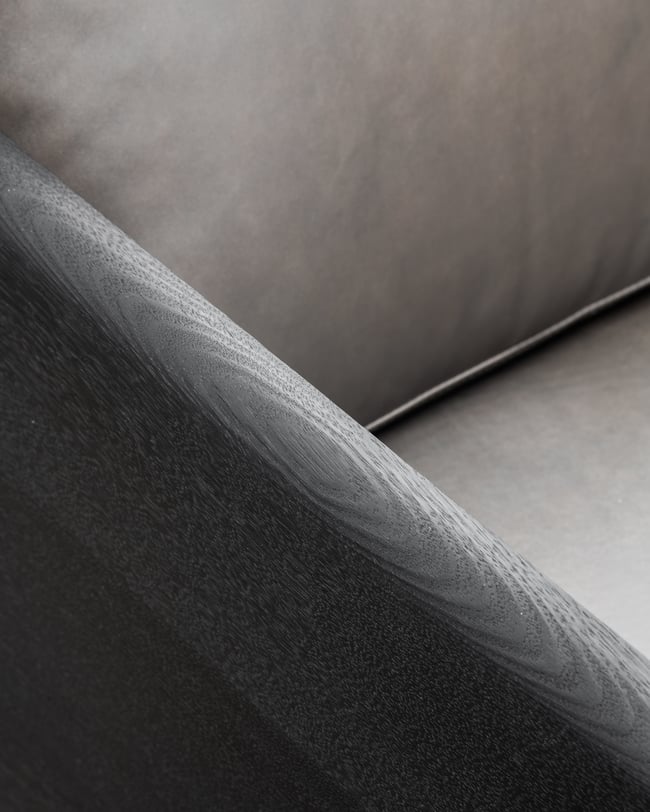 CLOVER LOUNGE CHAIR IN TORCHED TASMANIAN OAK WITH ROGUE LEATHER