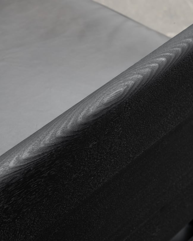 CLOVER LOUNGE CHAIR IN TORCHED TASMANIAN OAK WITH ROGUE LEATHER