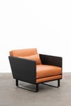 CLOVER LOUNGE CHAIR IN TORCHED TASMANIAN OAK WITH TOBACCO LEATHER