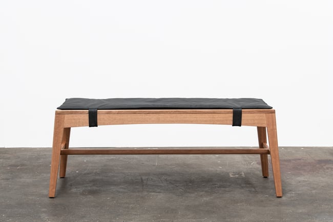 STILLWATER BENCH IN TASMANIAN OAK - BLACK LEATHER