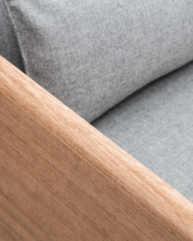 CLOVER LOUNGE CHAIR IN TASMANIAN OAK WITH GREY WOOL UPHOLSTERY