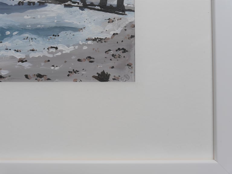 'Alnmouth Groins' - 28x28cm - Acrylic Painting Image 3