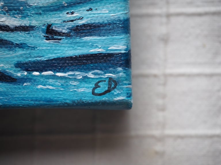 'Silver Surfer' - 5x5 inch - Acrylic Painting Image 3