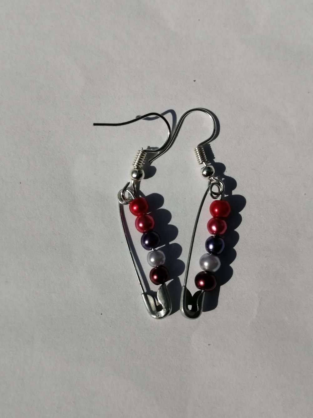 Image of Purple x Pink Combo Safety Pin Earrings