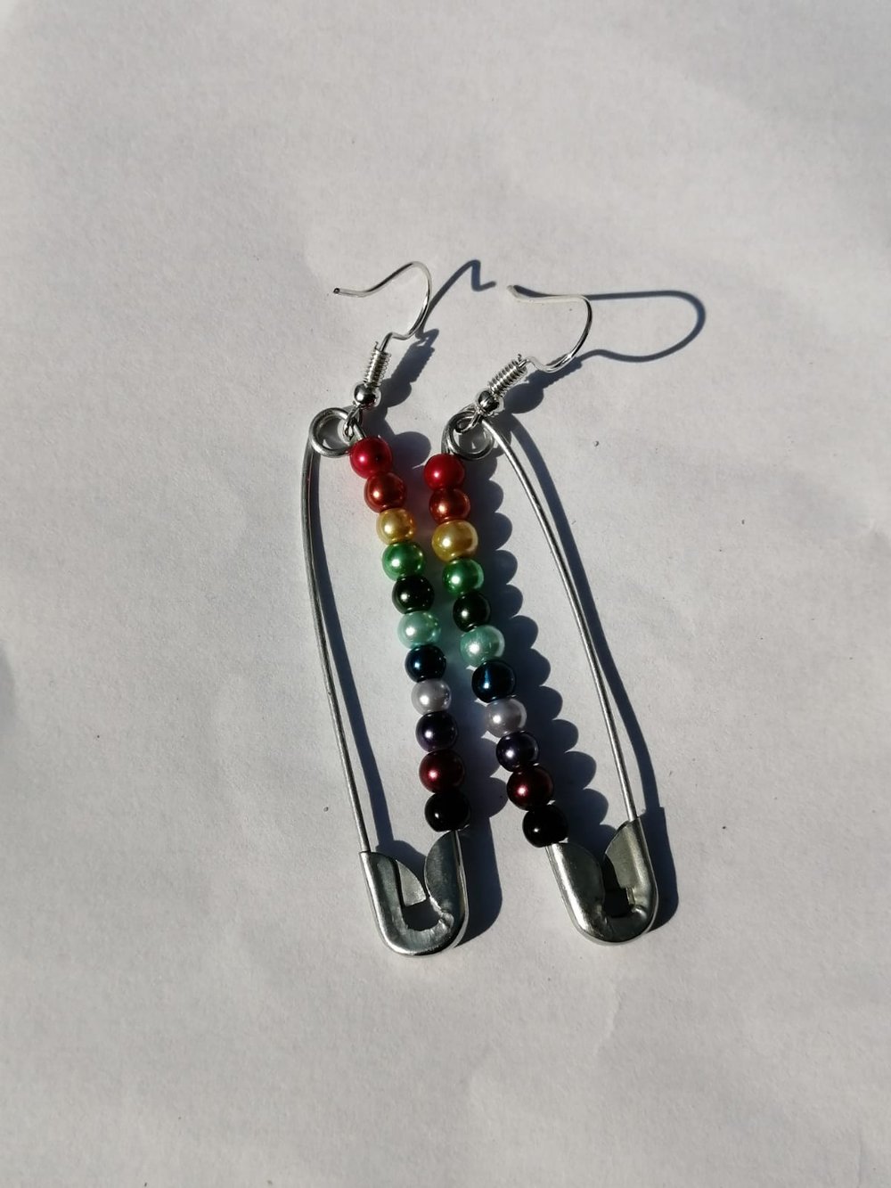 Image of Cute Rainbow Safety Pin Earrings