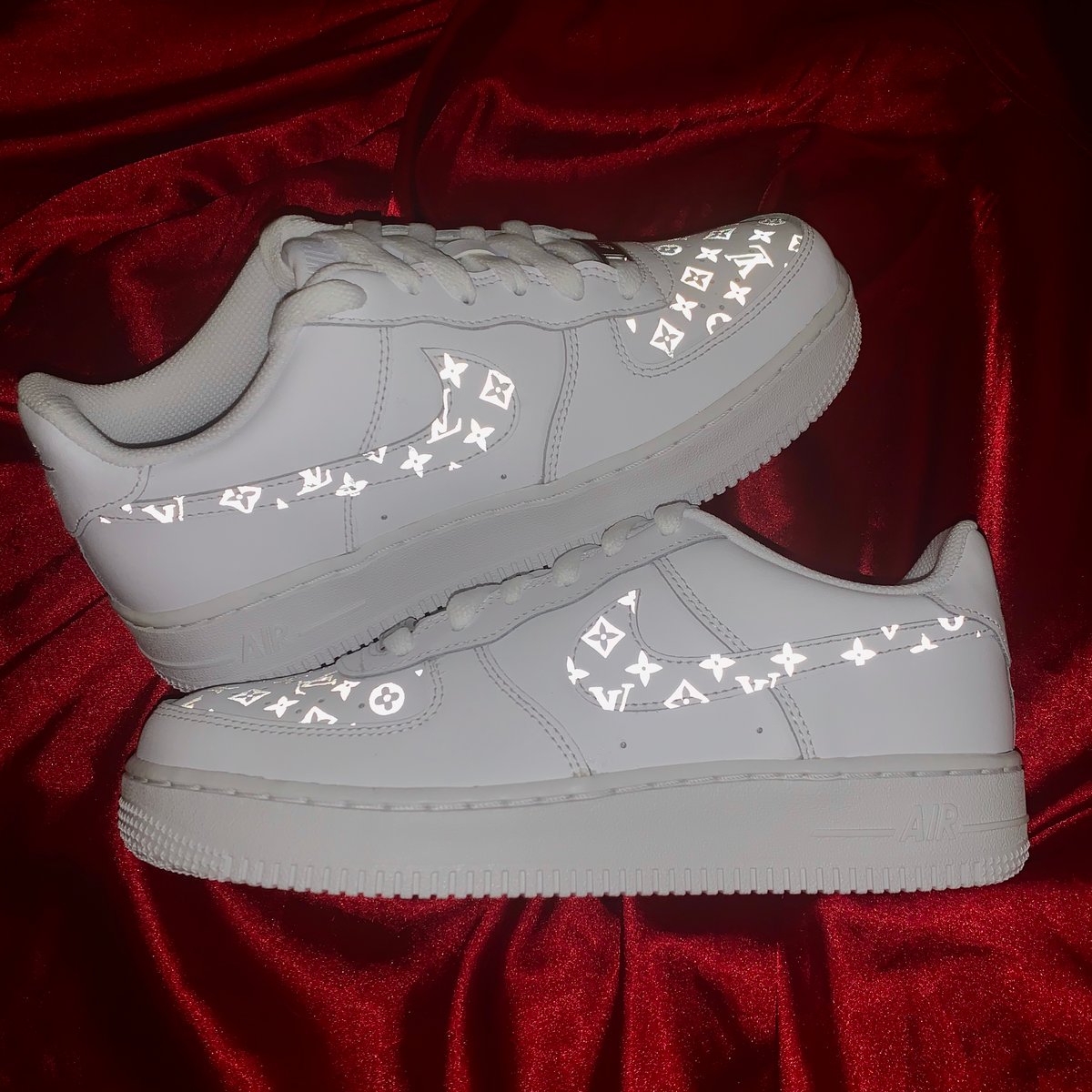 Reflective LV X Nike Airforce1s | customs by saami