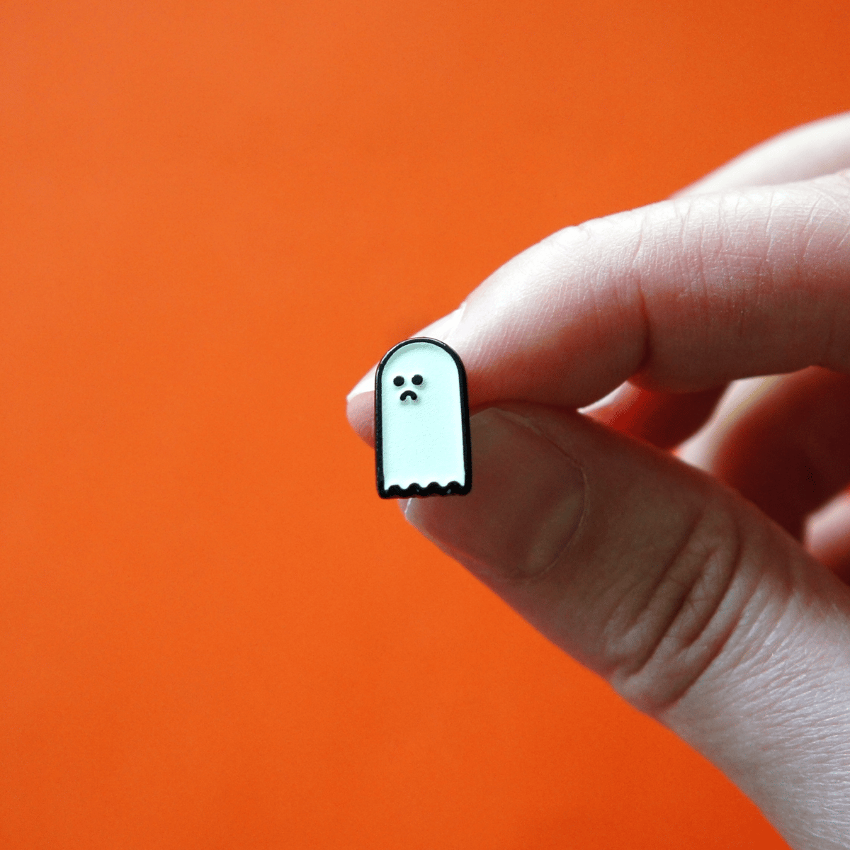 Tiny Sad Ghost Enamel Pin
