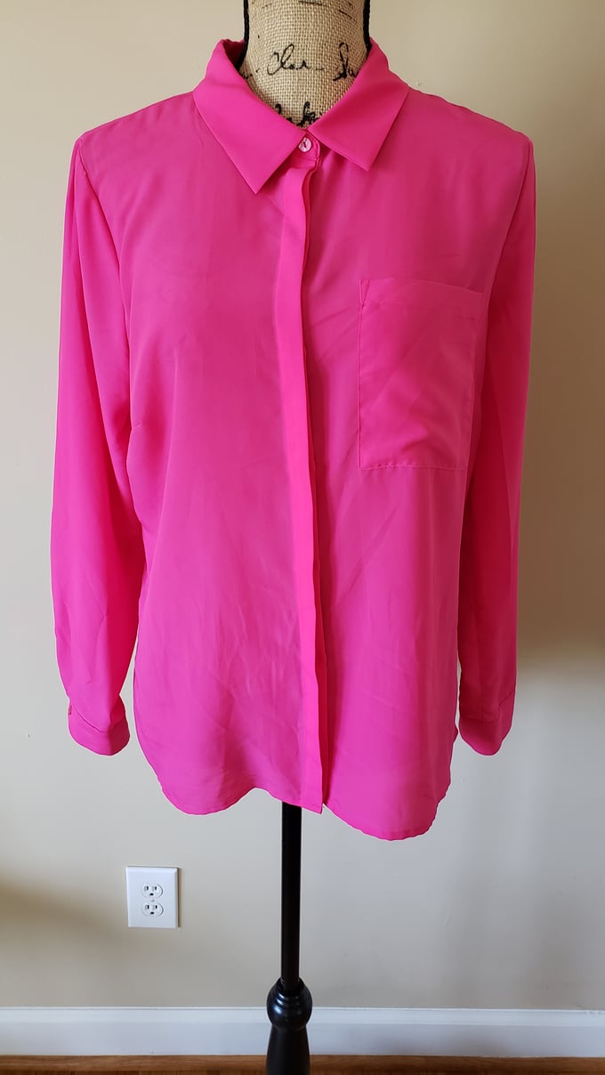 Image of Pink Long Sleeve Button Up