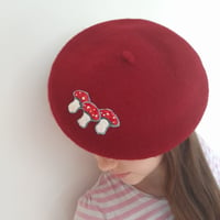 Image 2 of Hand Embroidered Toadstool Child's Beret