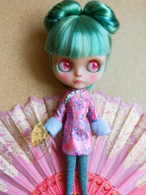 Image of Lounging Linda ~ Pink Cheongsam Mini Dress Set