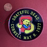 Circle Cornell Bear 3" sticker in Black