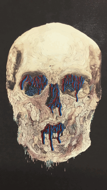 Image of Melting Skull (embellished prints)
