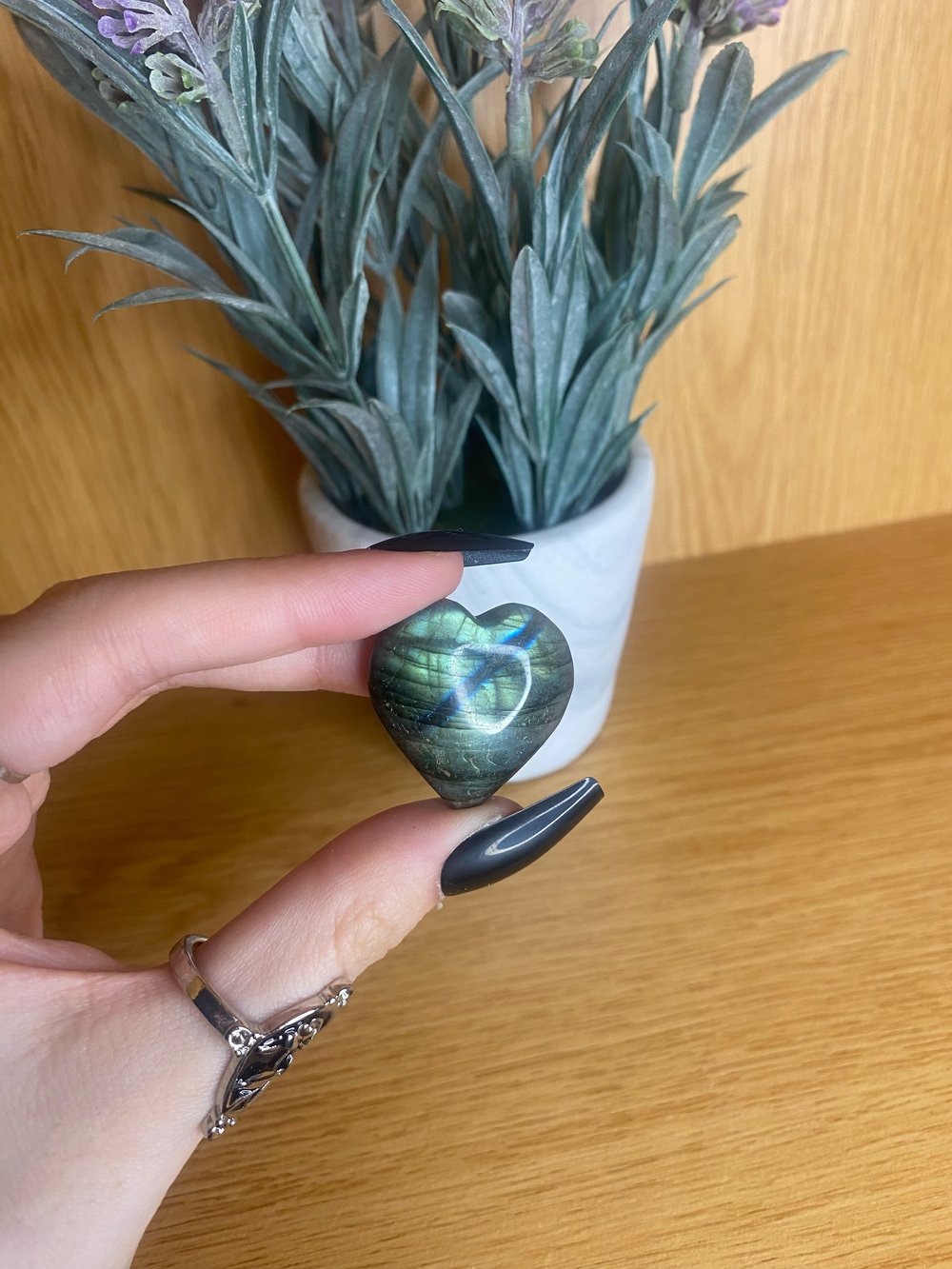 Labradorite heart