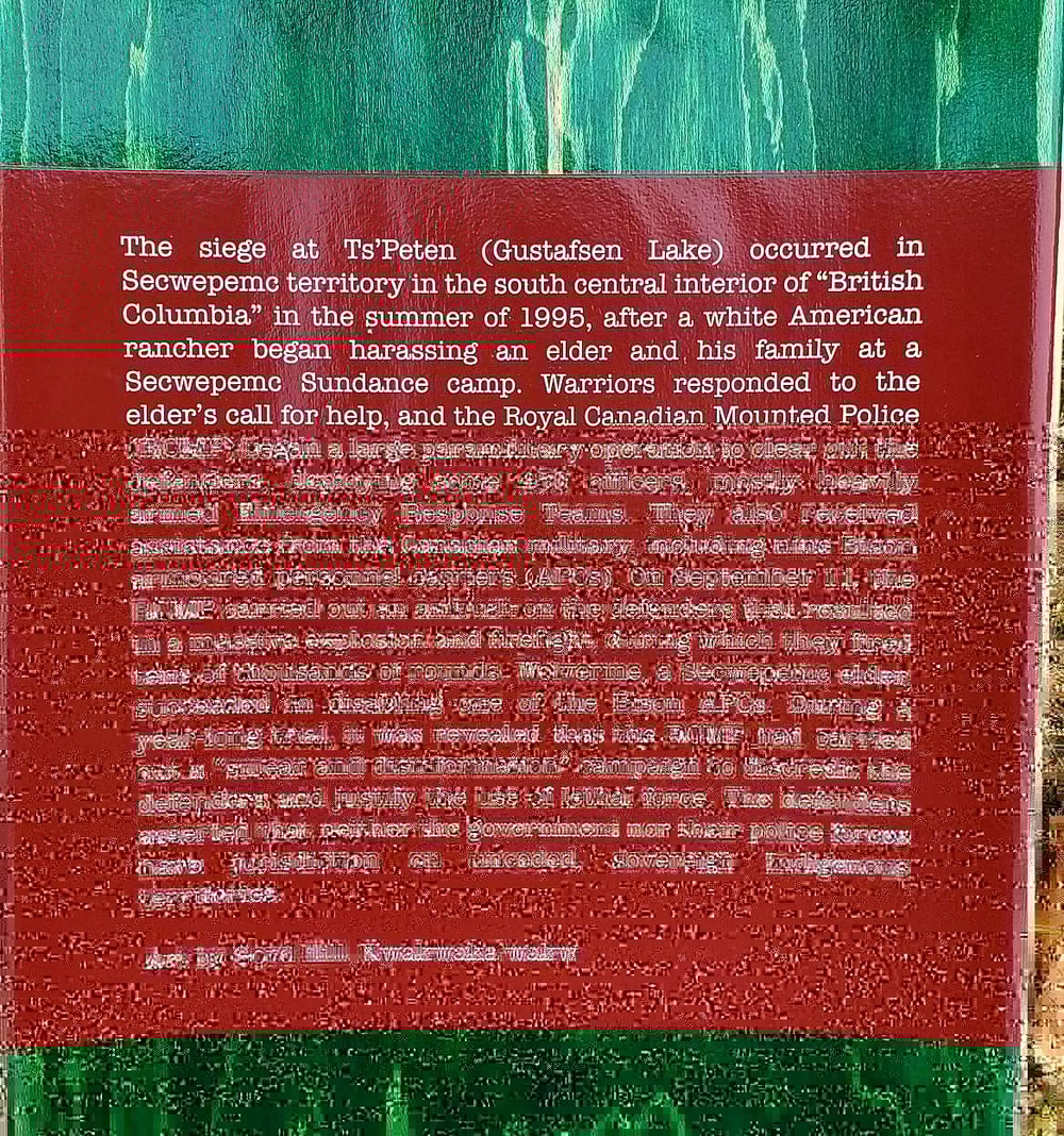 The Ts’Peten 1995 (Gustafsen Lake Standoff) deck.