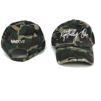 Image 2 of R.O. Logo Distressed Dad Hat Camo