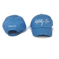 Image 2 of R.O. Logo Distressed Dad Hat Sky Blue