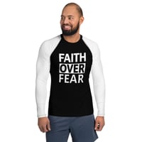 Image 4 of Faith Over Fear Black White Rash Guard