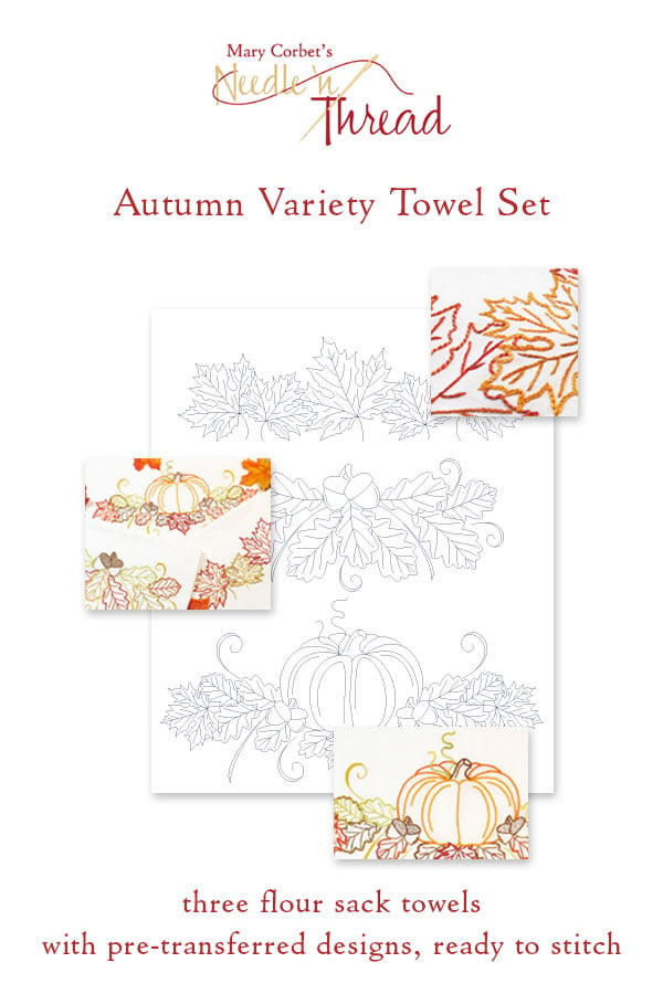 Image of Autumn Variety Ready-to-Stitch Towel Set