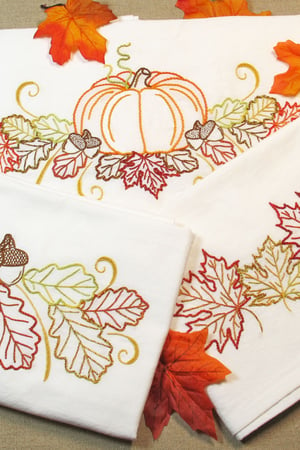 Image of Autumn Variety Ready-to-Stitch Towel Set