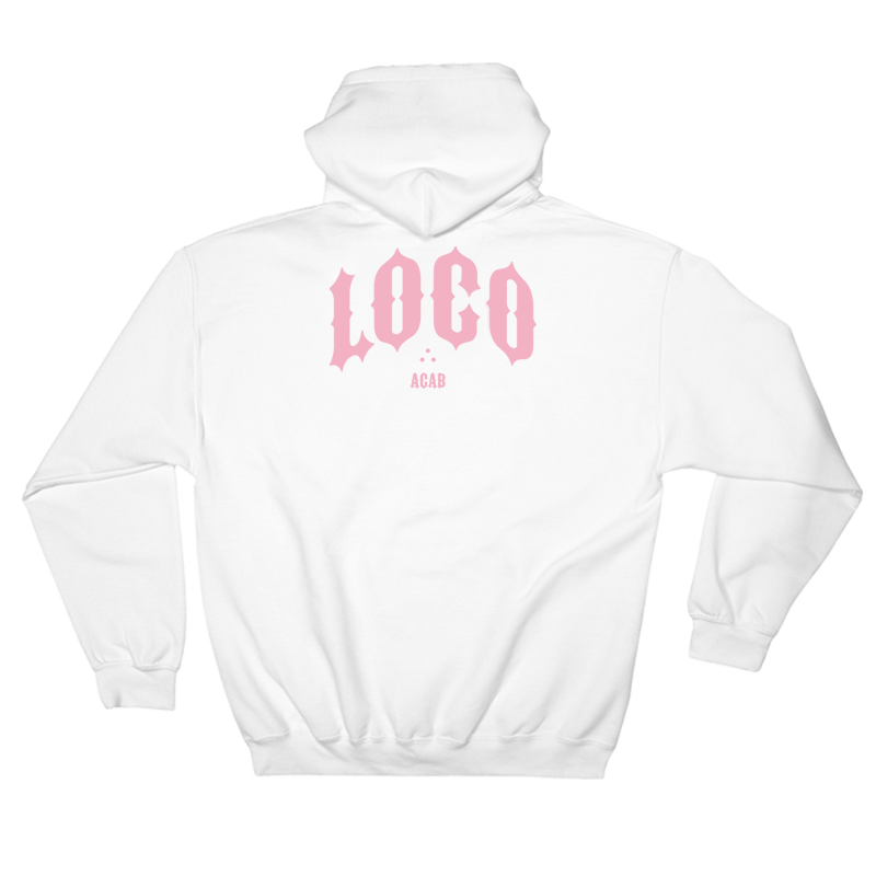 HOODIE WHITE PINK LOCO.:.GANG 