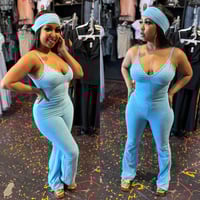 Image 1 of Mineral Washed Bell Bottom Jumpsuit