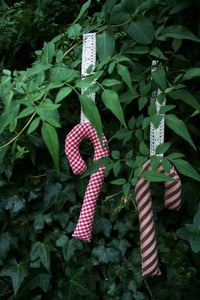 Image 3 of Gingham Candy Cane Ornament