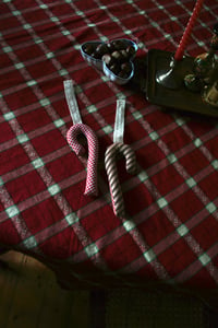 Image 1 of Gingham Candy Cane Ornament