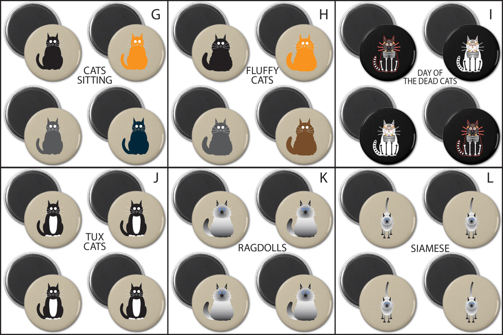 SIMPLY CATS ROUND MAGNET SETS