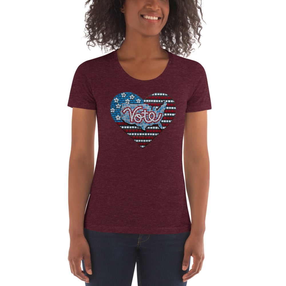 Women's Crew Neck T-shirt - Heart Vote | Lisa Guerrero Designs