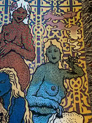 Image of 'Grim Creaper & The Lust Bunnies' woven blanket PREORDER