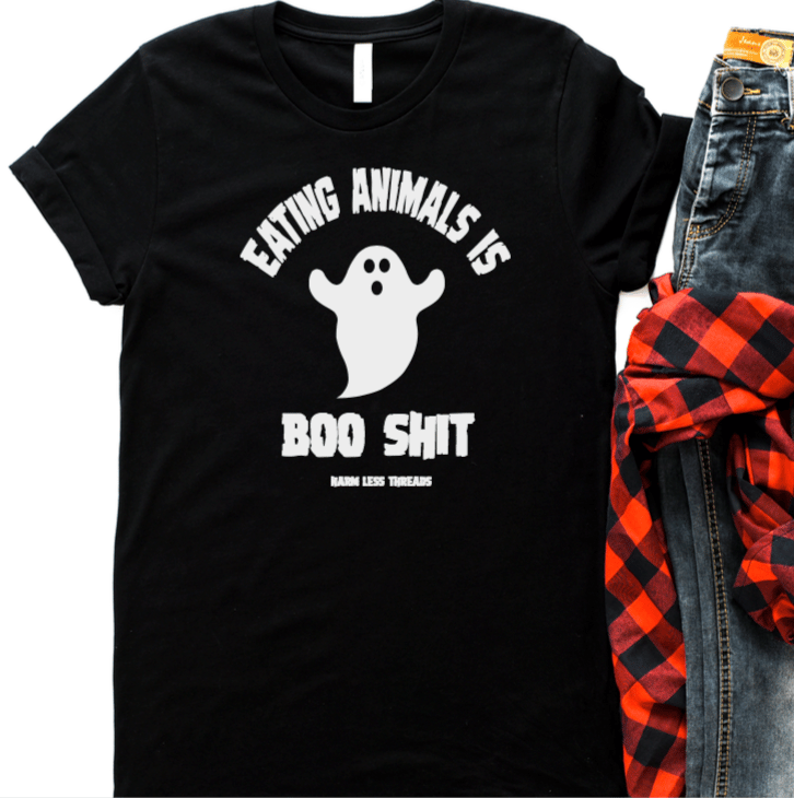Image of unisex Eating animals is boo shit t-shirt