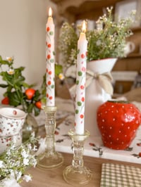 Image 1 of Sweet Strawberry Dinner Candles ( Set of 2 )