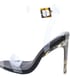 Atlanta Black Open Toe Ankle Strap Camo Lucite Heel Image 2