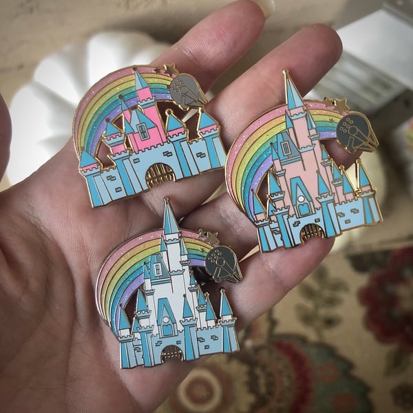 Image of Pastel Rainbow Castles - enamel pins