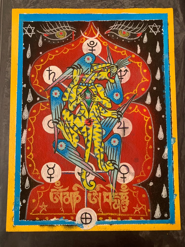Image of Interplanetary Tiger climbing the Qabalah lightning flash zodiac killer 