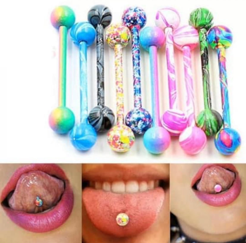 Image of Colorful Tongue rings 