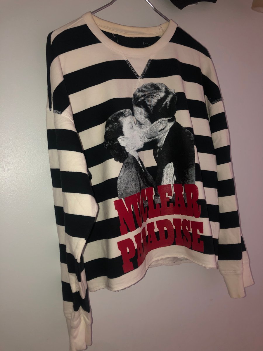 Image of Nuclear Paradise Striped French Terry Crewneck