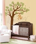 Vinyl Wall Decal Art - Monkey Having Fun Swinging on Tree EXTRA LARGE - dd1021