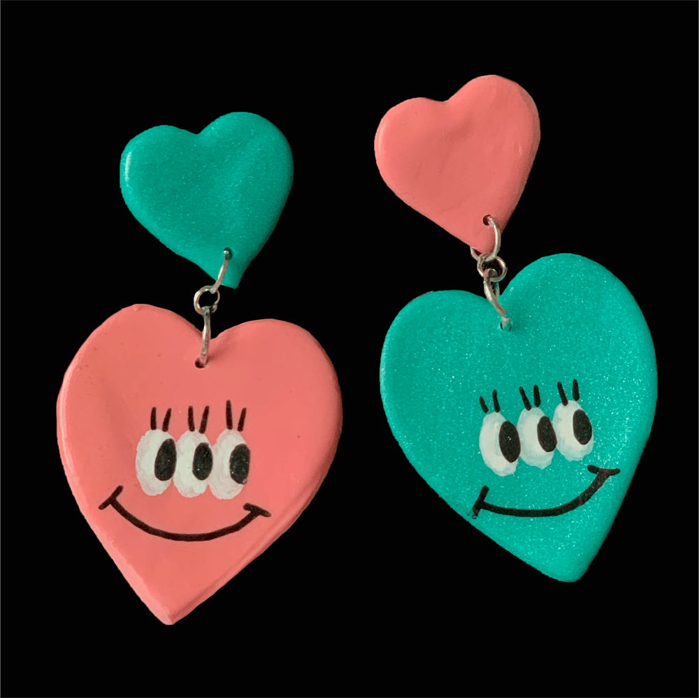 Image of Rose & Teal Double Heart Kuties