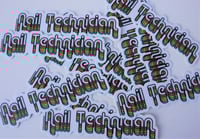 Image 2 of Nail Technician 70's Style Vinyl Sticker