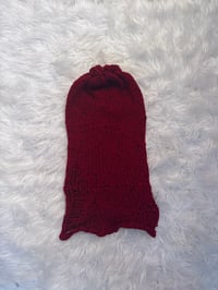 Image 1 of CHERRY RED DISTRESSED SLOUCH BEANIE