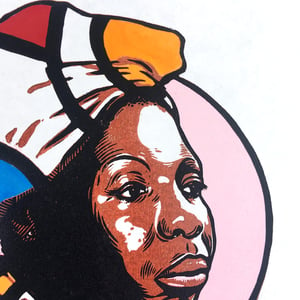 'Nina Simone' linocut print